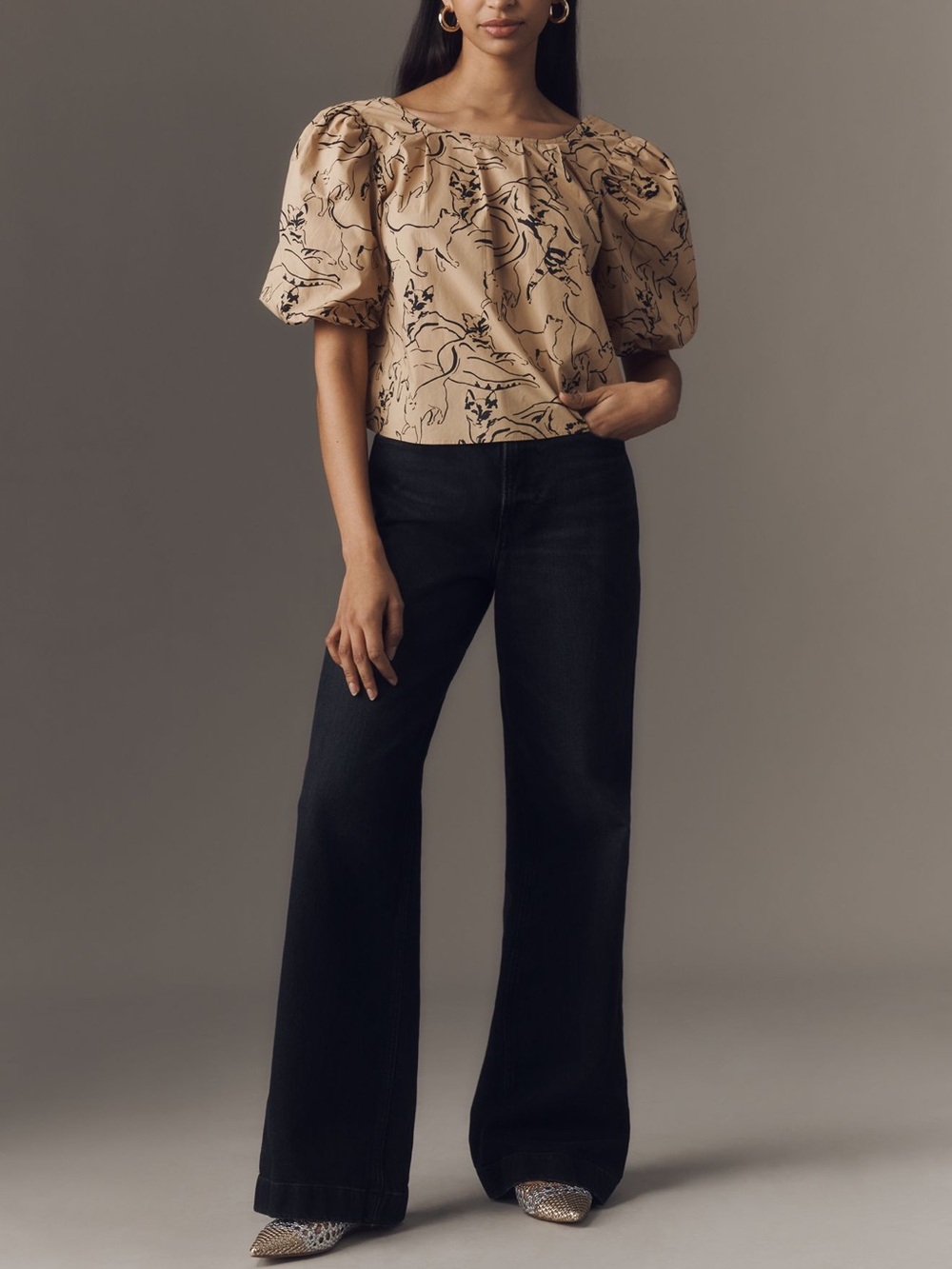 *Anthropologie Maeve Puff Sleeve Swing Blouse - Picture 2 of 5